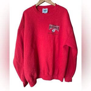 1990s Lee Sport UW-Madison Badgers Embroidered Poly/Cotton Blend Crewneck Sweats